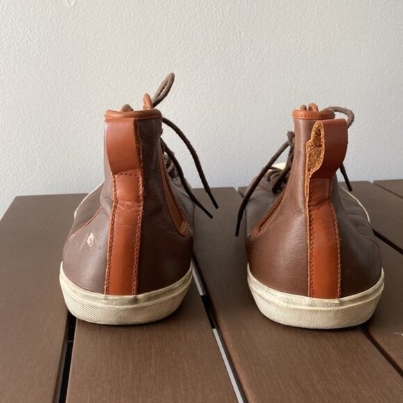 Polo By Ralph Lauren Men Brown Francisco Leather High Top Sneakers Size 13D - Picture 3 of 16